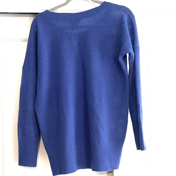 C by Bloomingdale’s 2ply Cashmere pull-on Sweater Open Weave knit oversize - Picture 4 of 9